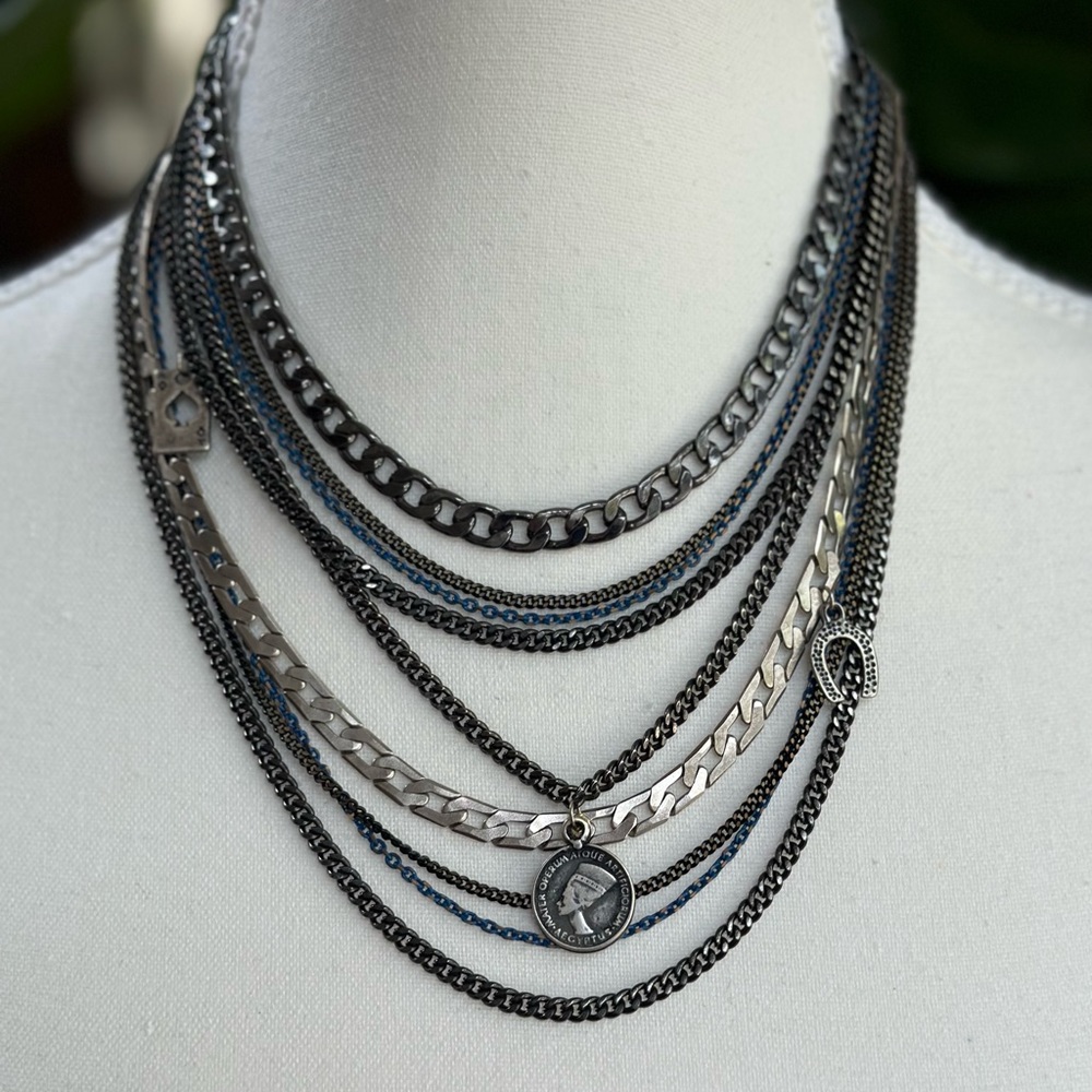 Hagar Satat multi chain necklace